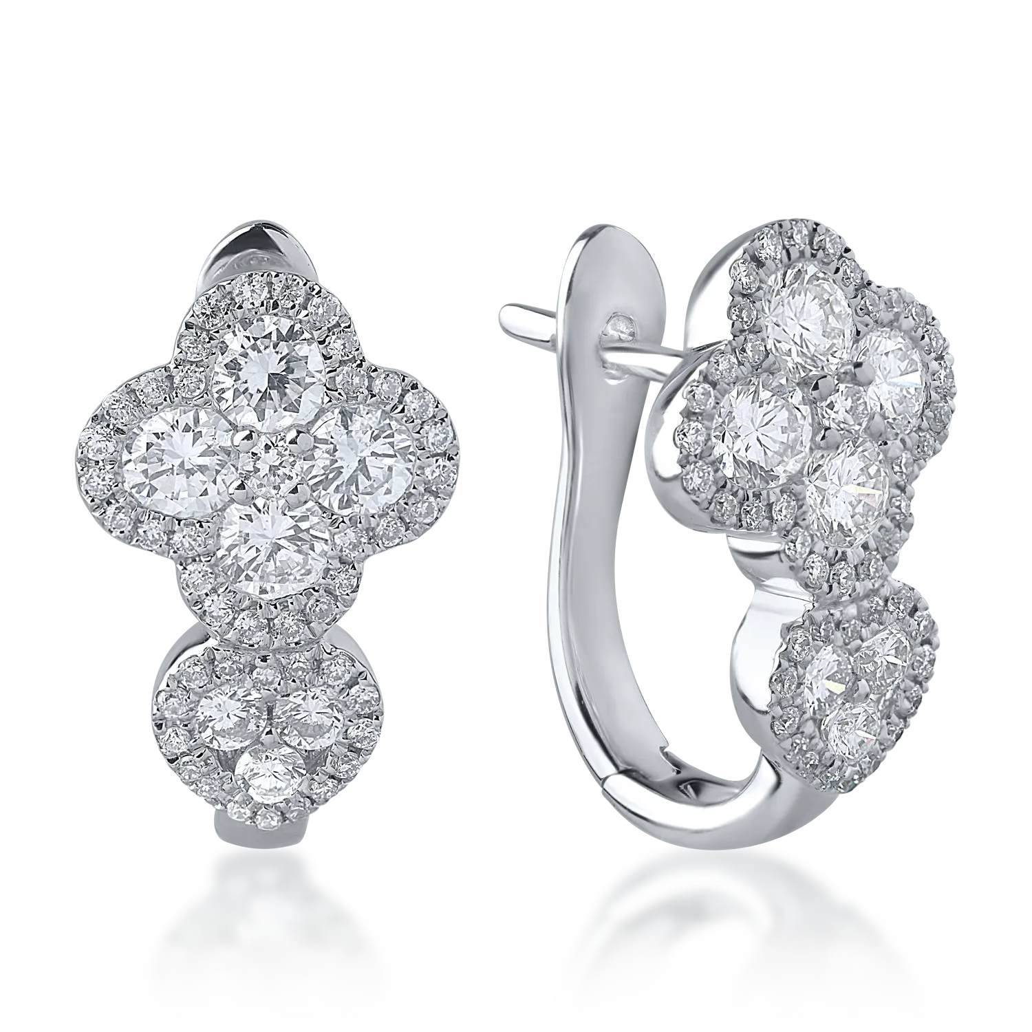 Обеци от бяло злато с 1.07ct диаманти