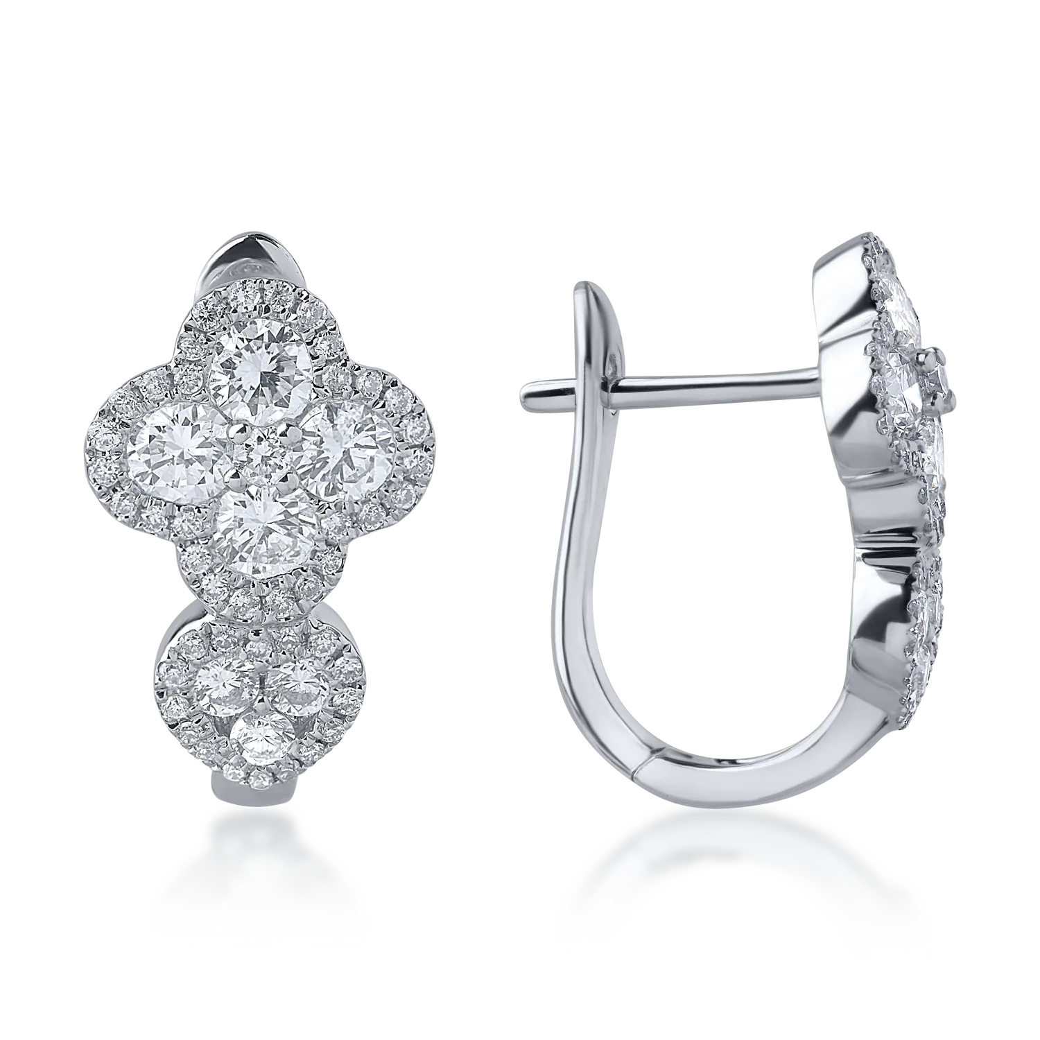 Обеци от бяло злато с 1.07ct диаманти