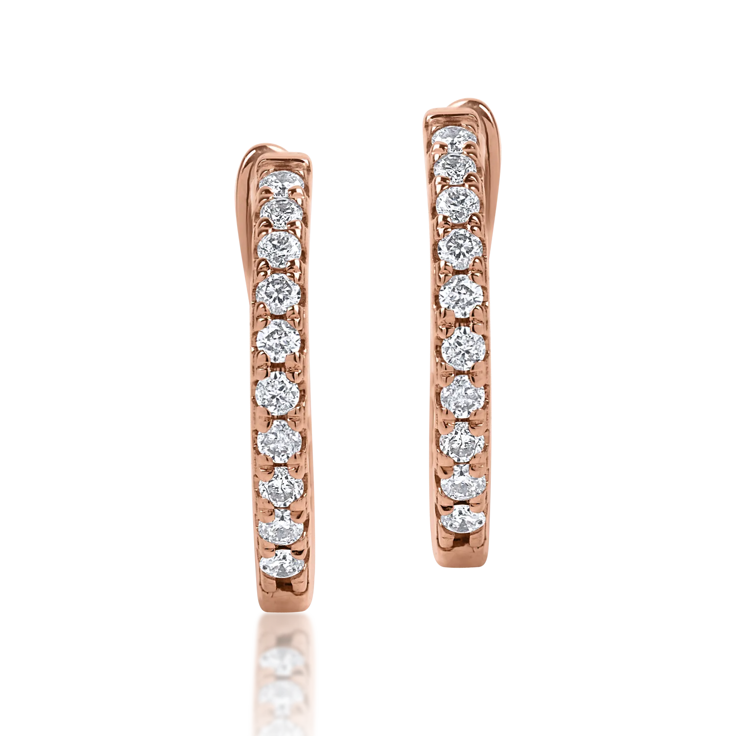 Обеци от розово злато с 0.2ct диаманти