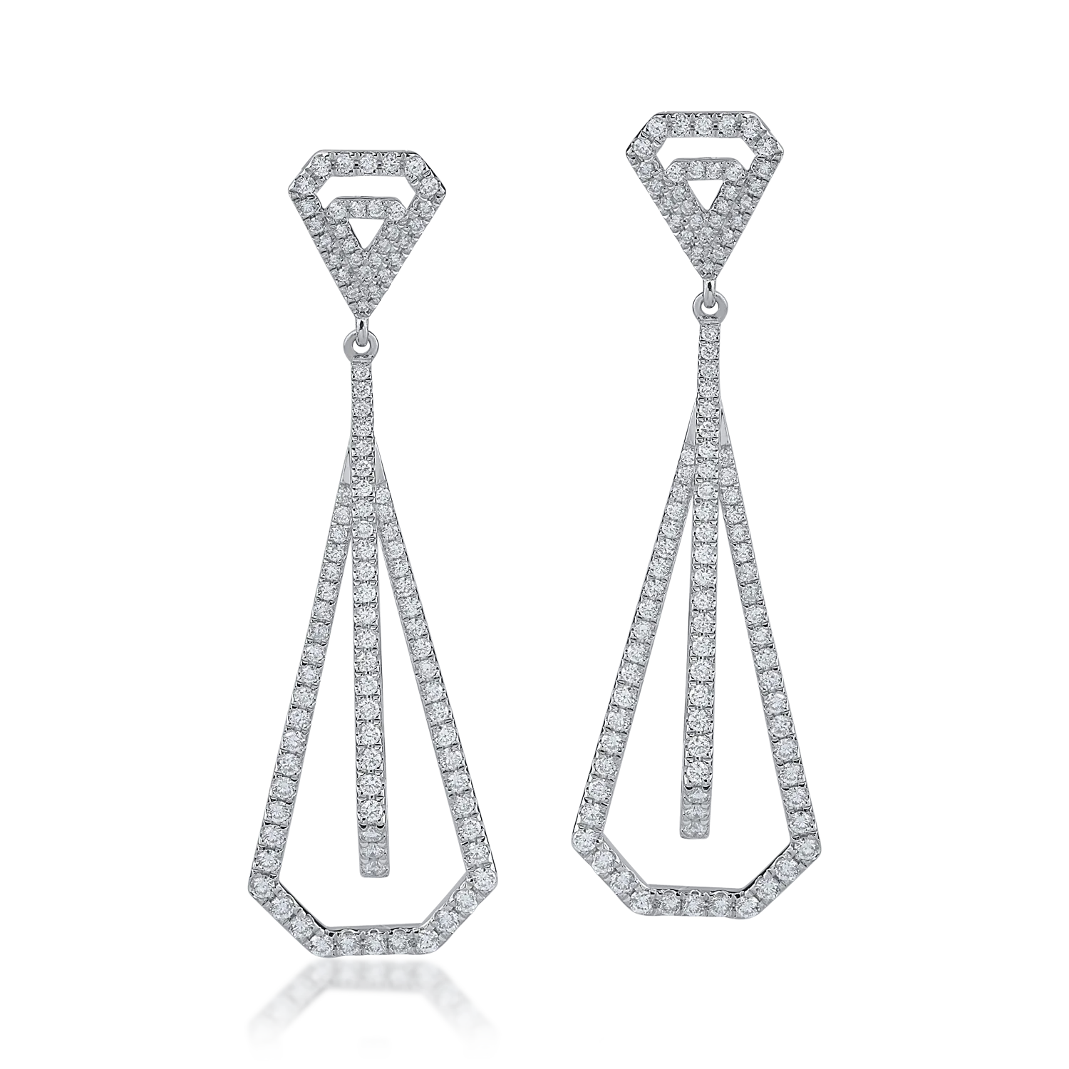 White gold earrings with 1.52ct diamonds