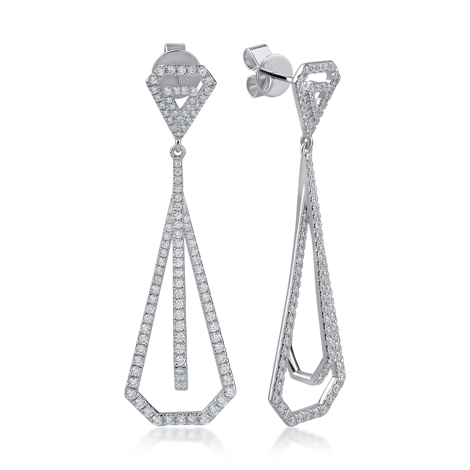 White gold earrings with 1.52ct diamonds