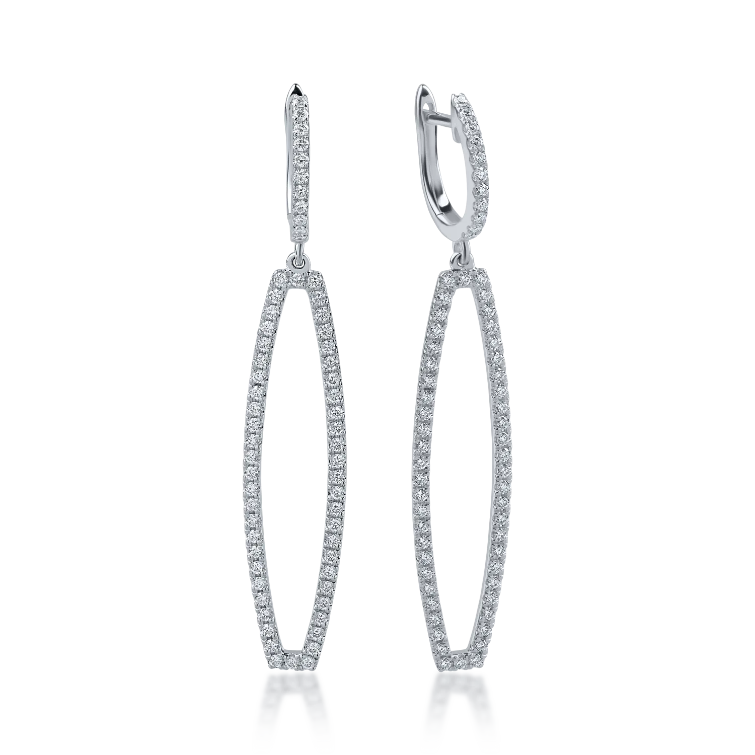 Cercei din aur alb cu diamante de 0.83ct