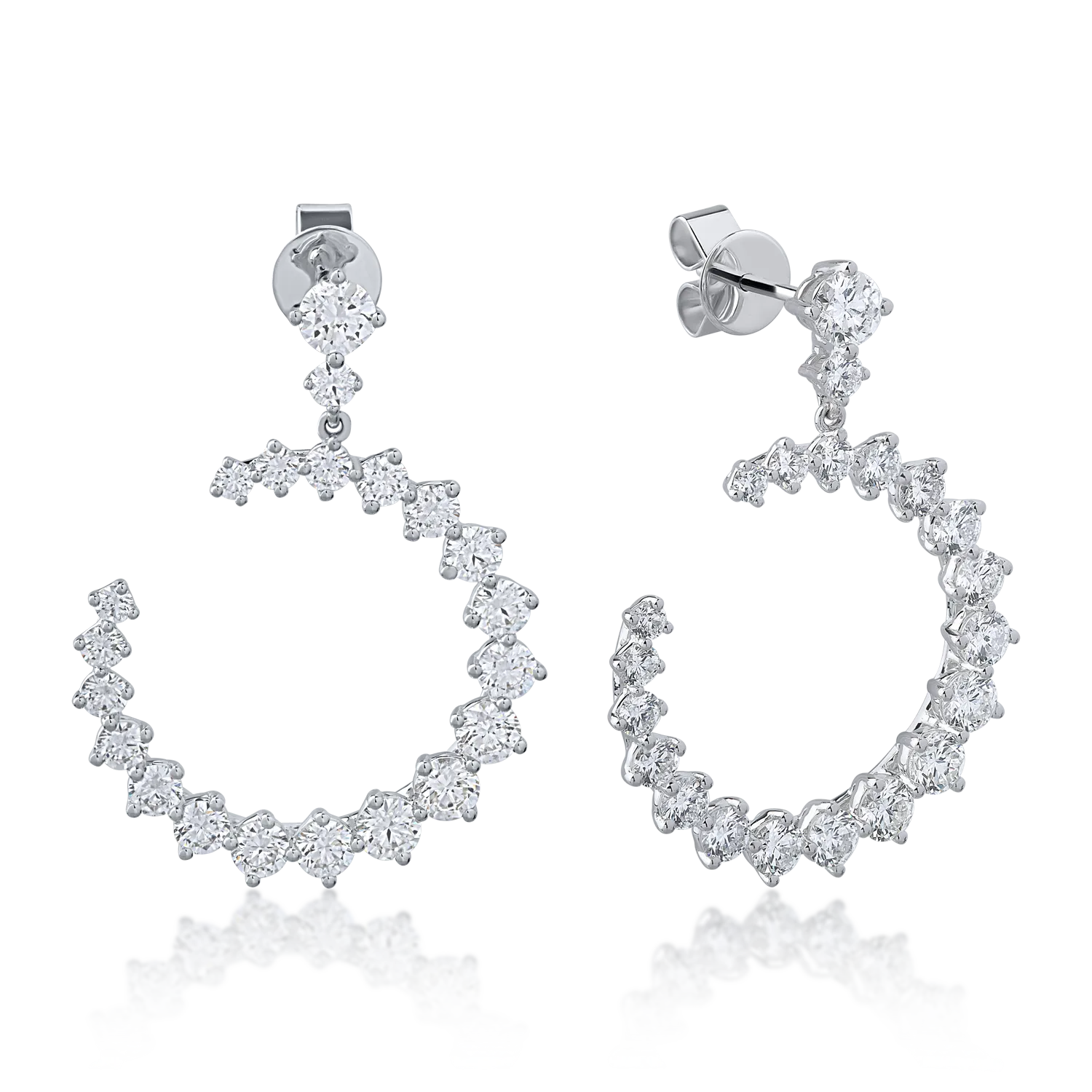 Cercei din aur alb cu diamante de 3.46ct