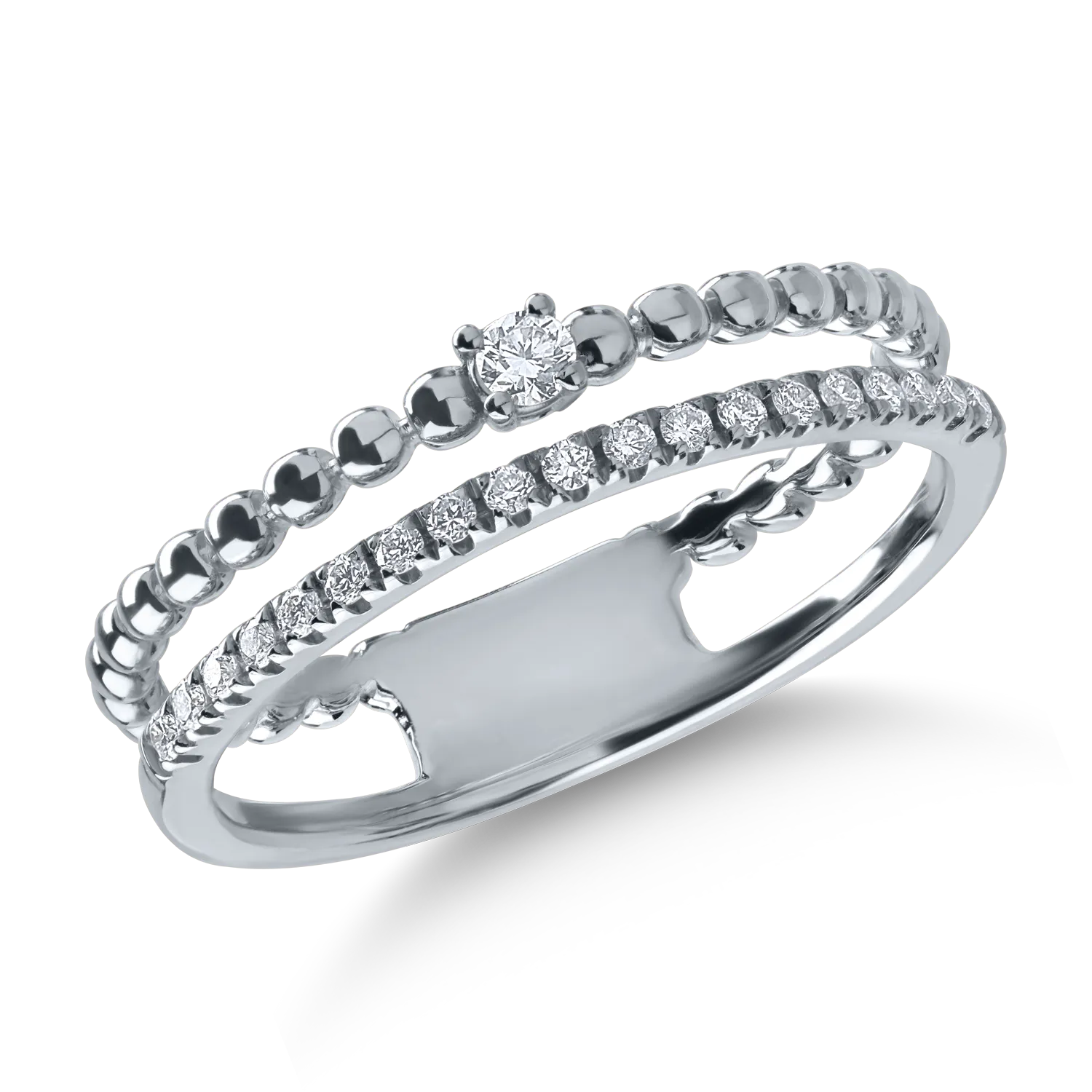 Fehérarany gyűrű 0.15ct gyémántokkal