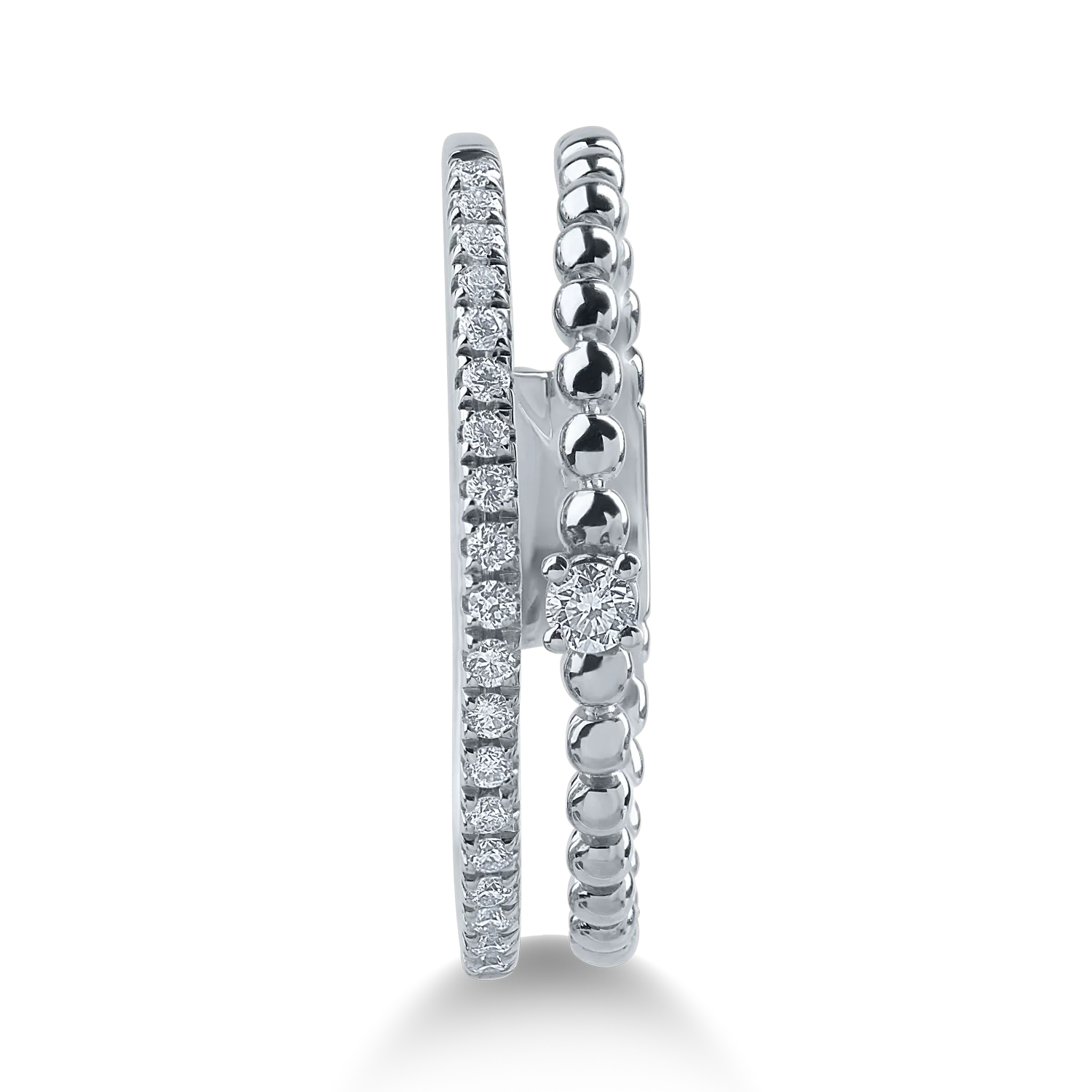 Inel din aur alb cu diamante de 0.15ct