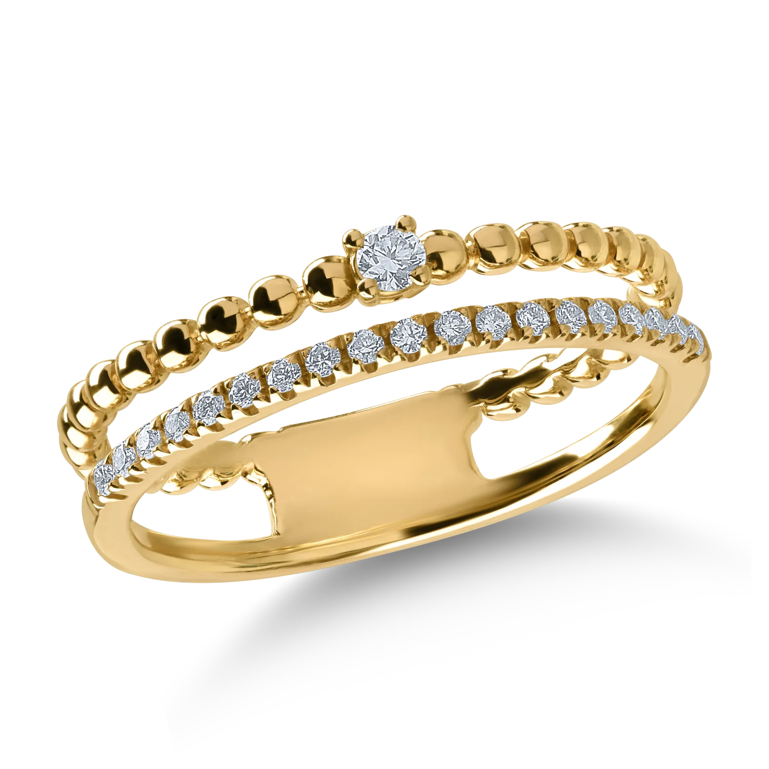 Yellow gold ring with 0.15ct diamonds-154102