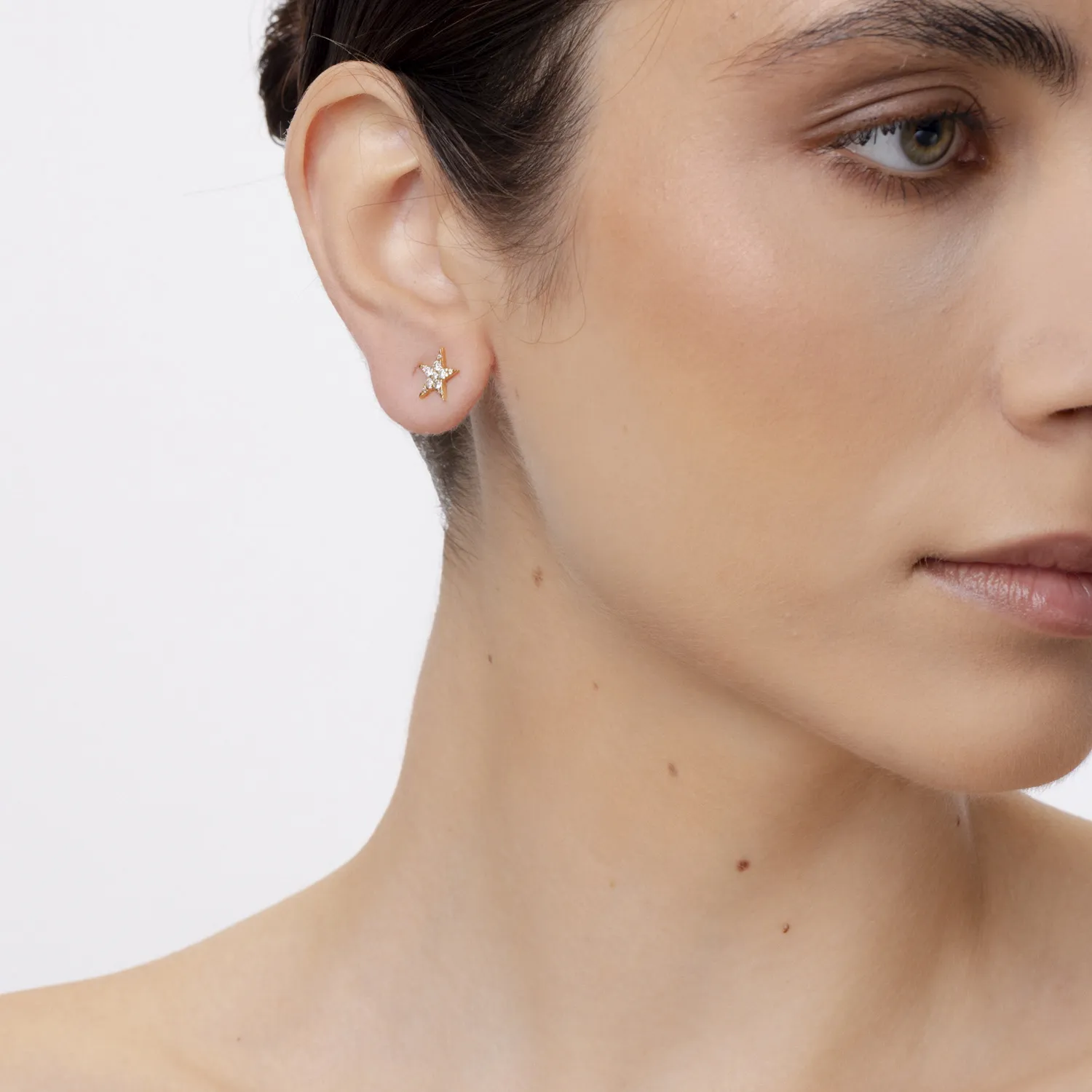 Yellow gold earrings with 0.37ct diamonds