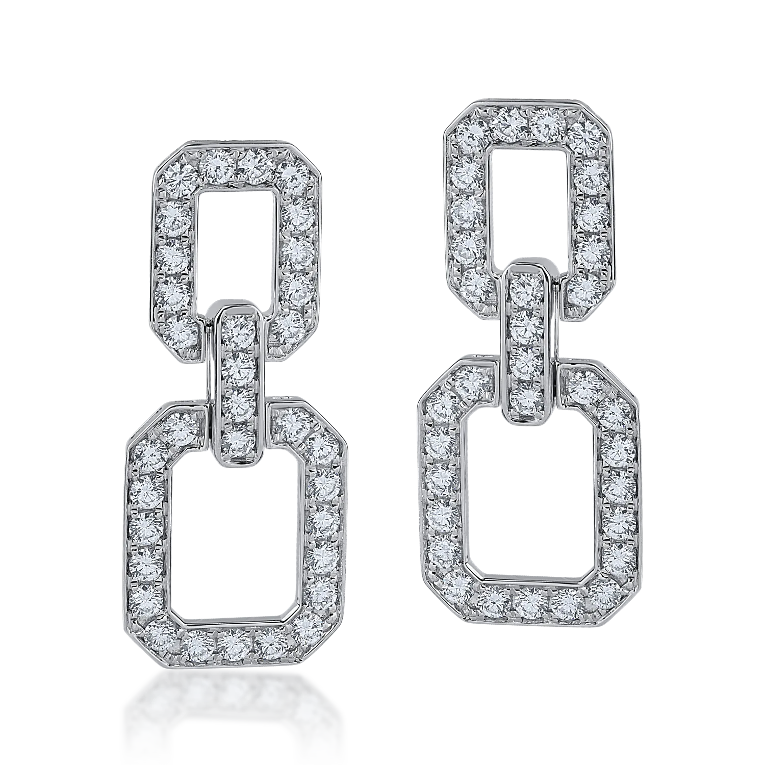 Cercei din aur alb cu diamante de 2.87ct-154097