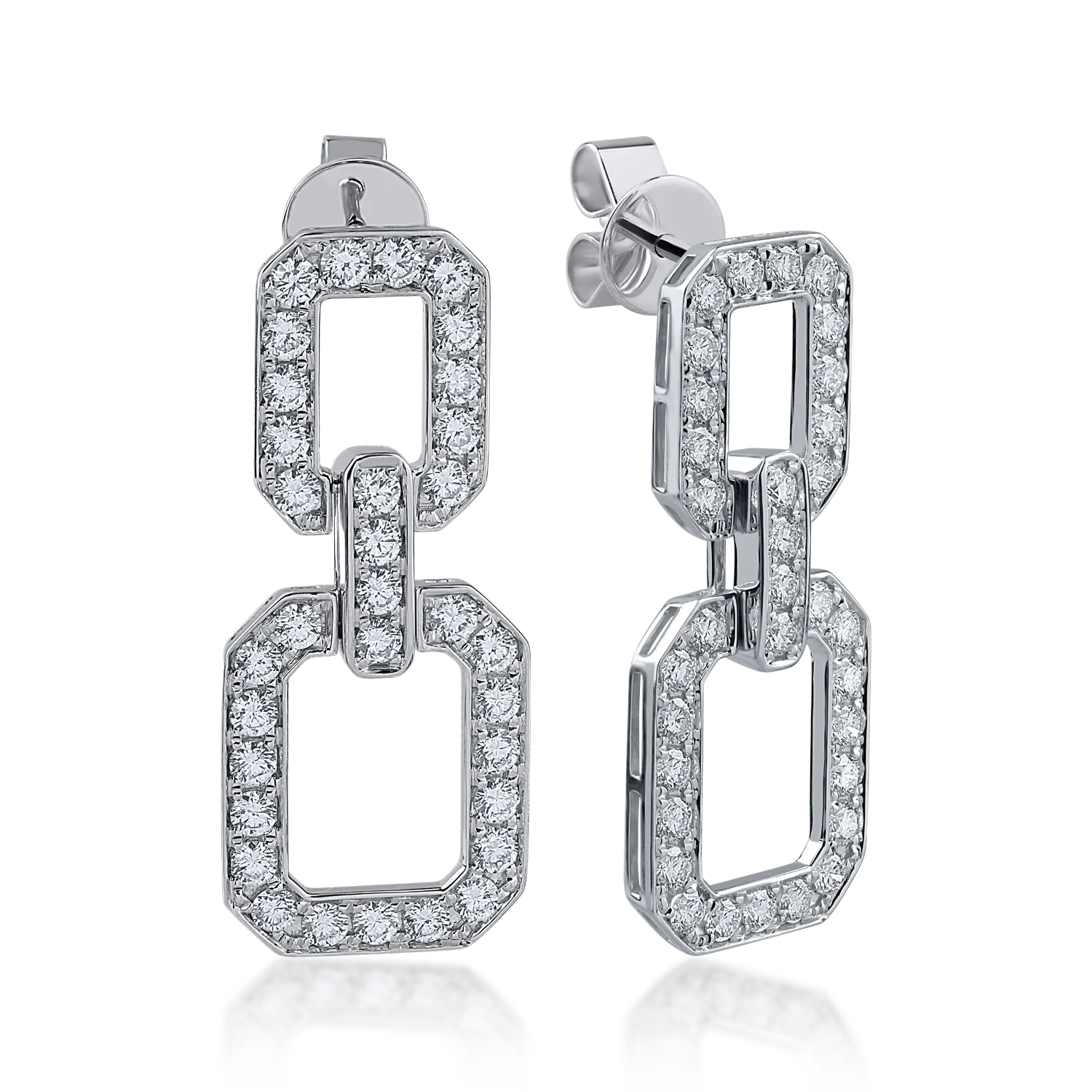 Fehér arany fülbevaló 2.87ct gyémánttal