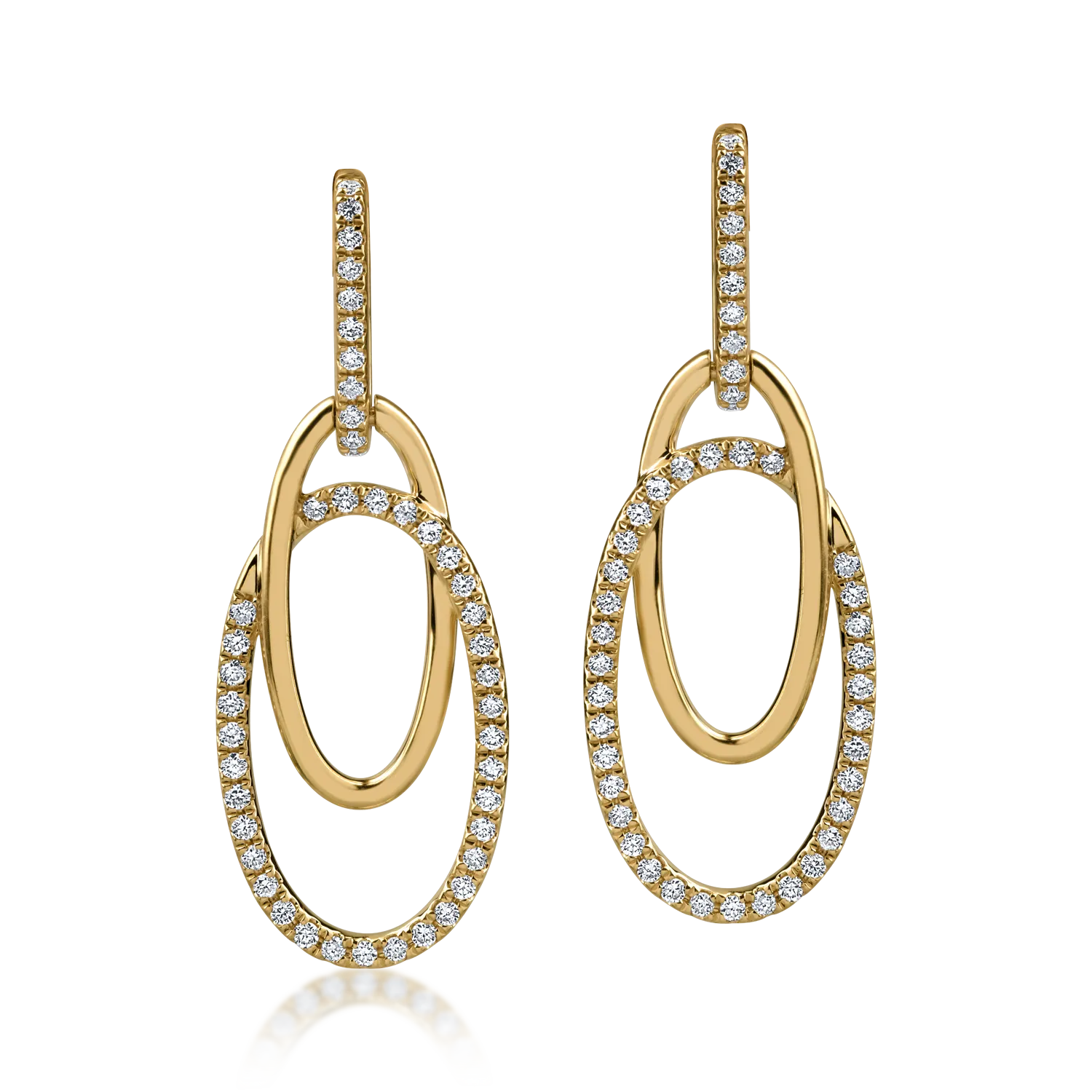 Yellow gold earrings with 0.43ct diamonds