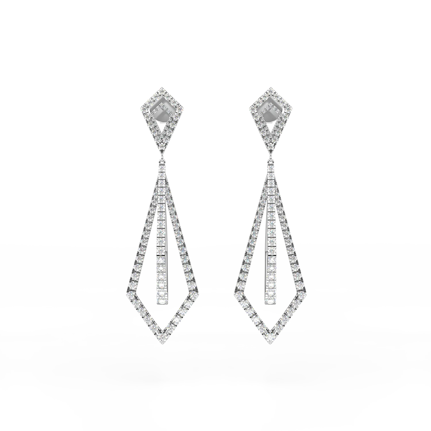 White gold earrings with 3.68ct diamonds