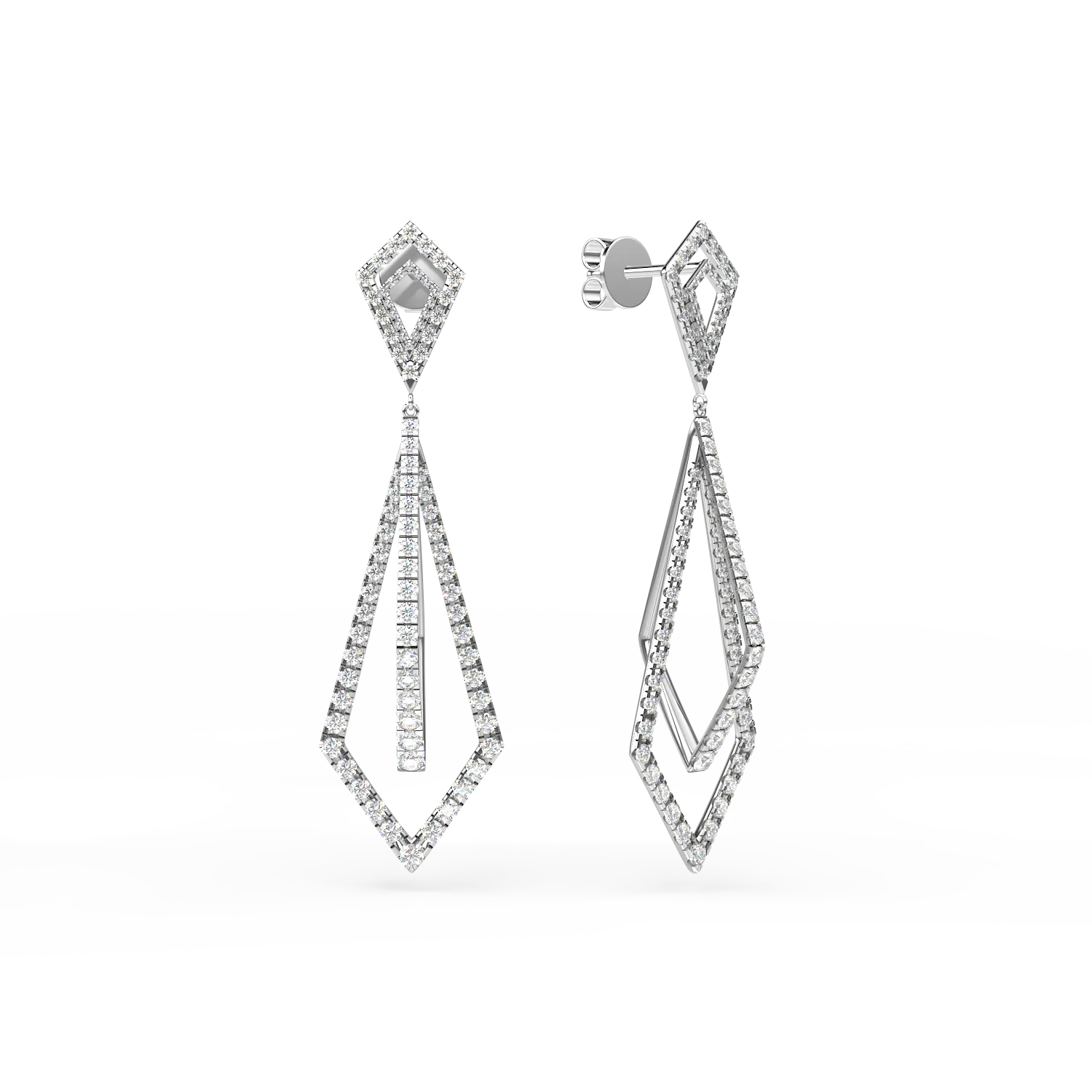White gold earrings with 3.68ct diamonds