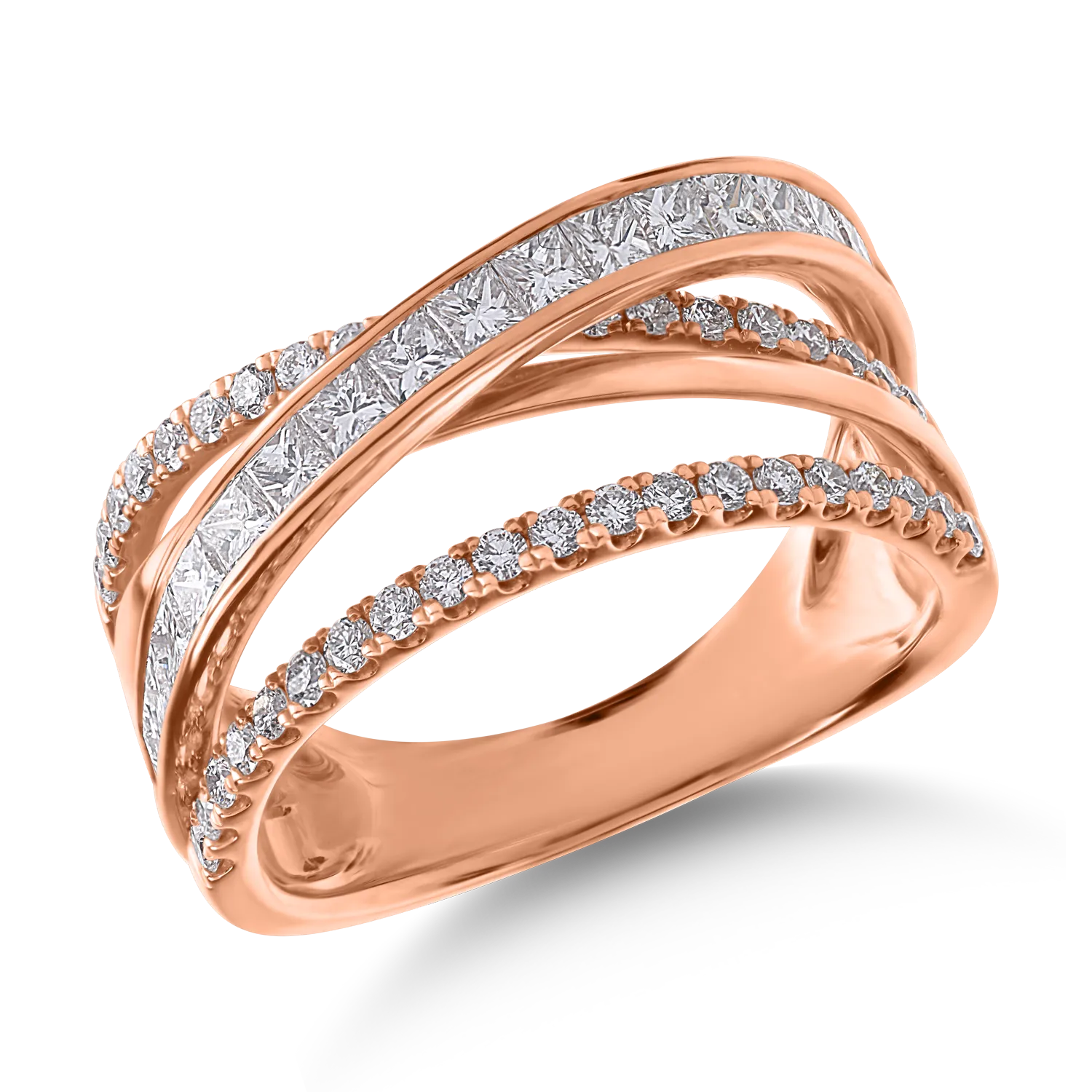 Rose gold ring with 1.23ct diamonds