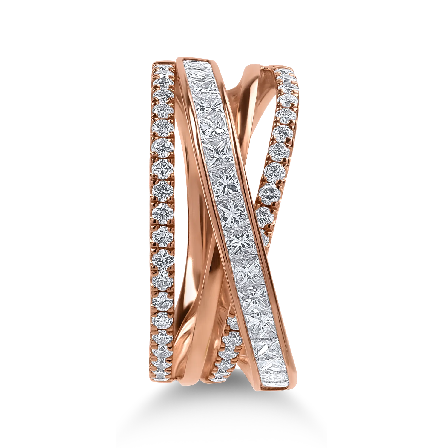 Inel din aur roz cu diamante de 1.23ct - imagine 2