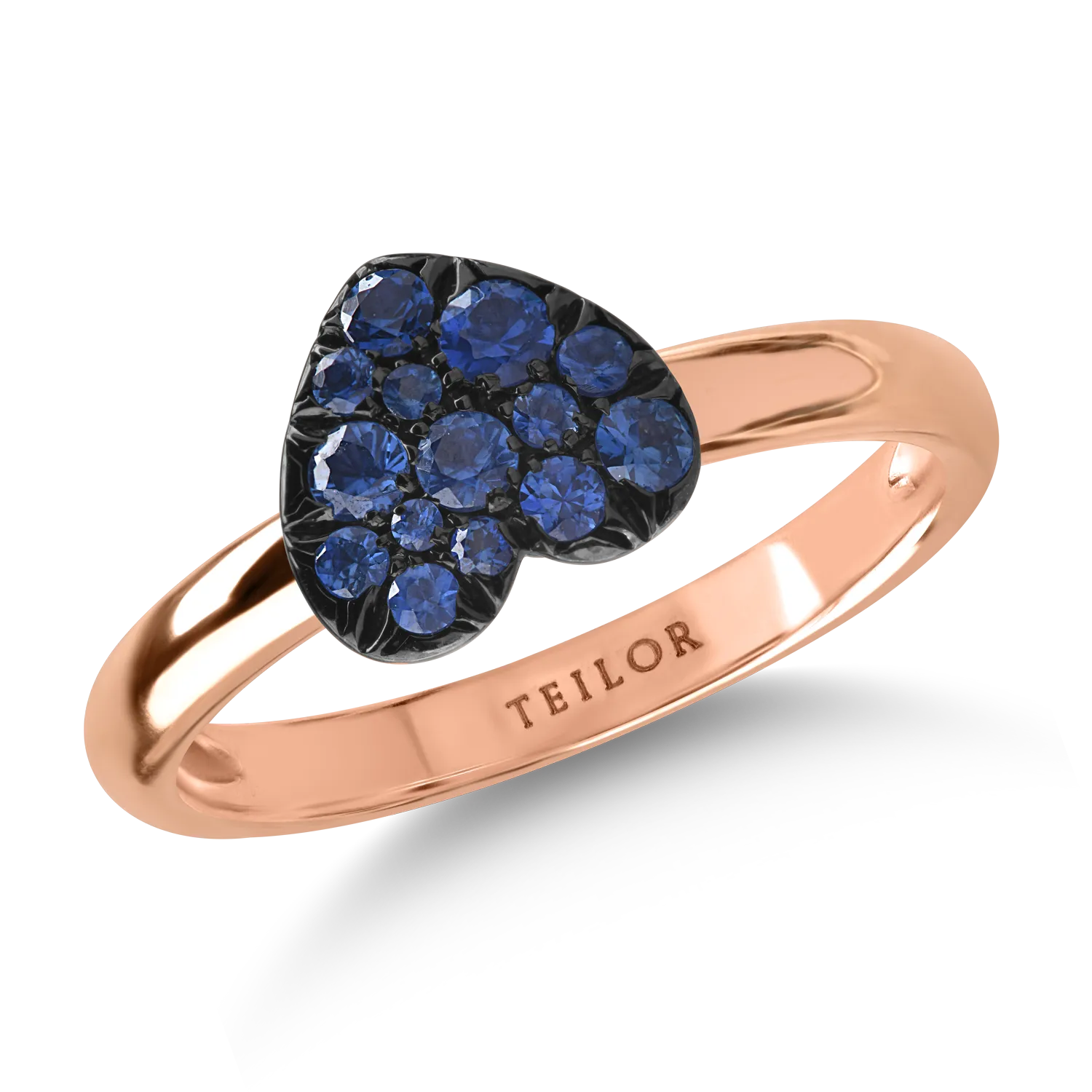 Rose gold ring with 0.42ct sapphires