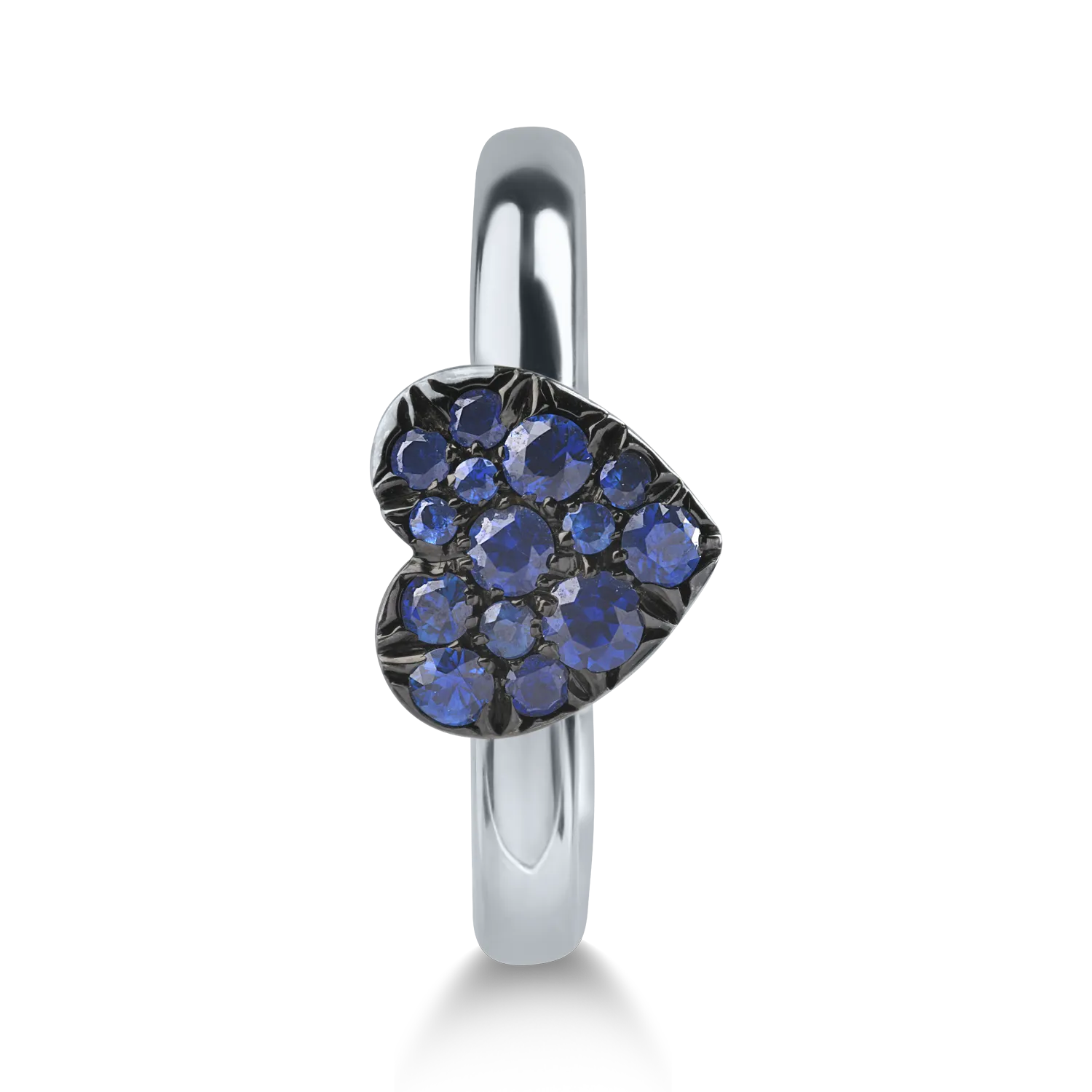 Inel din aur alb cu safire de 0.42ct