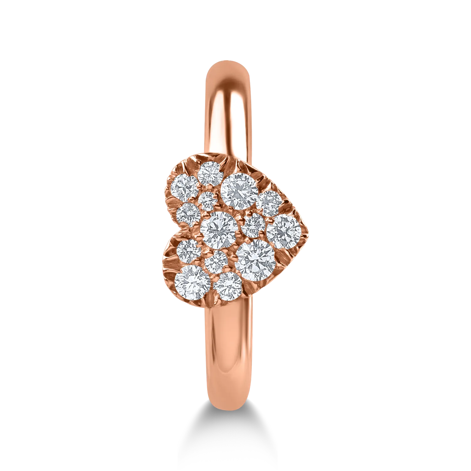 Inel din aur roz cu diamante de 0.32ct