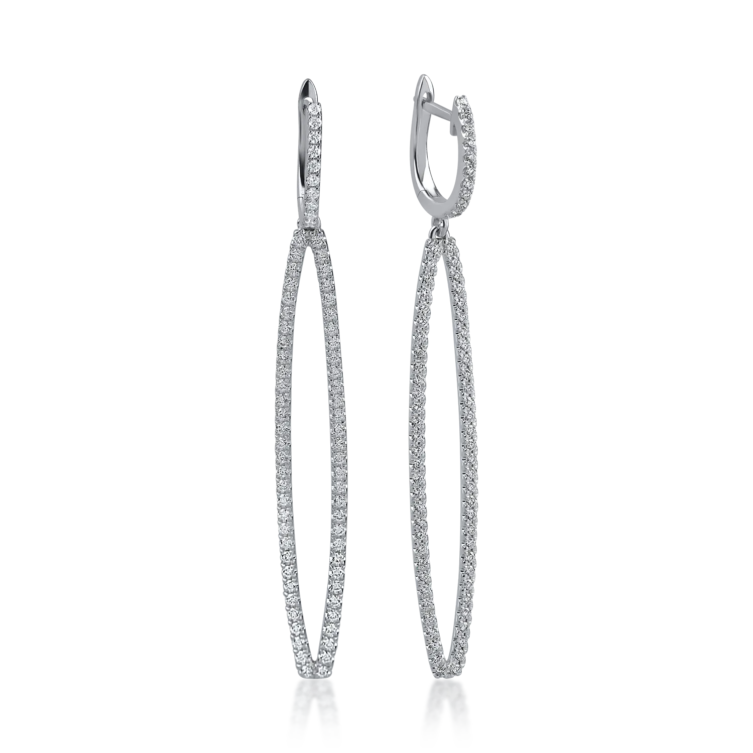 Fehér arany fülbevaló 0.95ct gyémántokkal