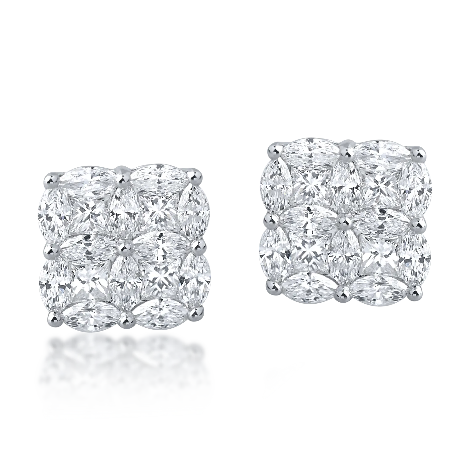 Fehér arany fülbevaló 1.18ct gyémántokkal