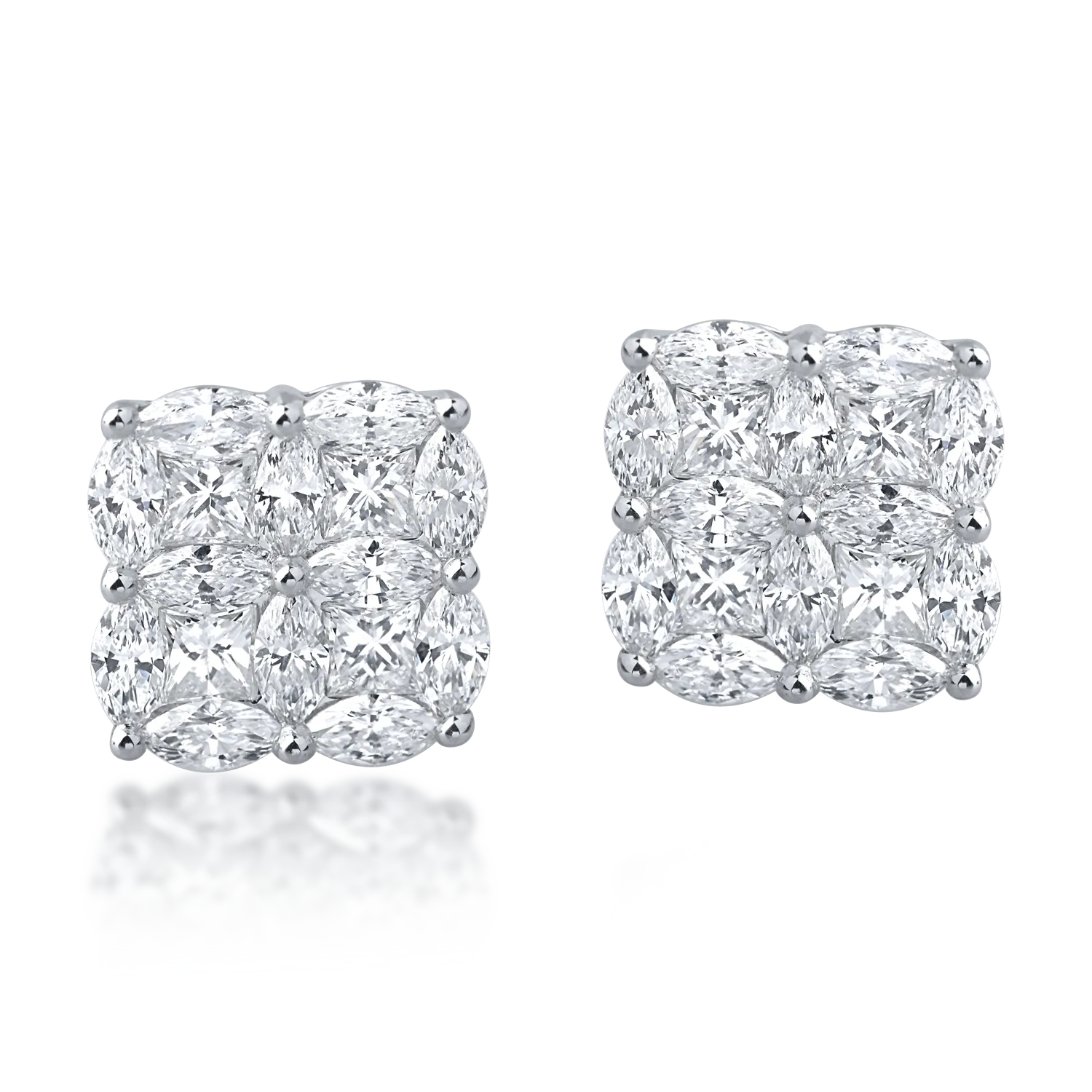 Cercei din aur alb cu diamante de 1.18ct