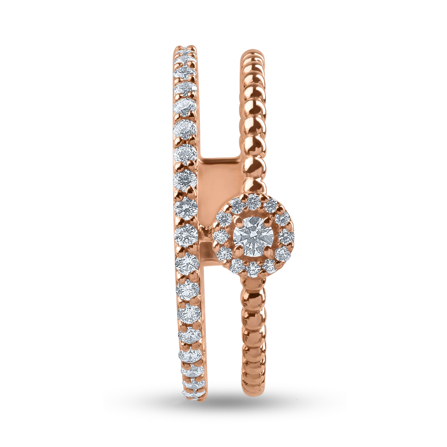 Inel din aur roz cu diamante de 0.28ct
