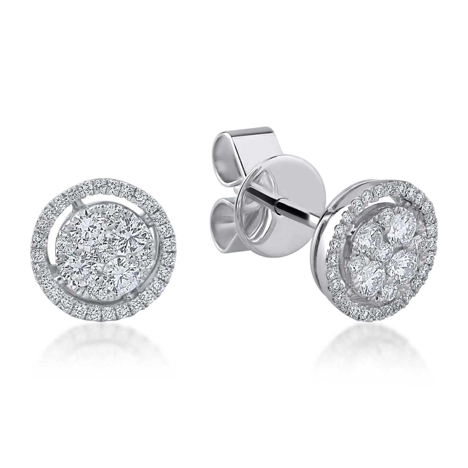 Teilor Cercei din aur alb cu diamante de 0.65ct