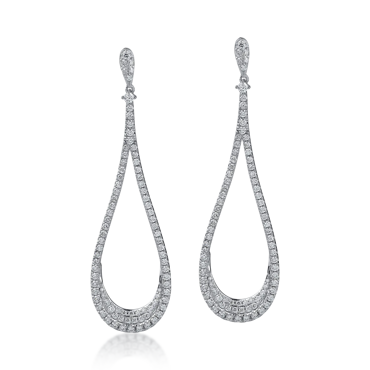 White gold earrings with 1.6ct diamonds