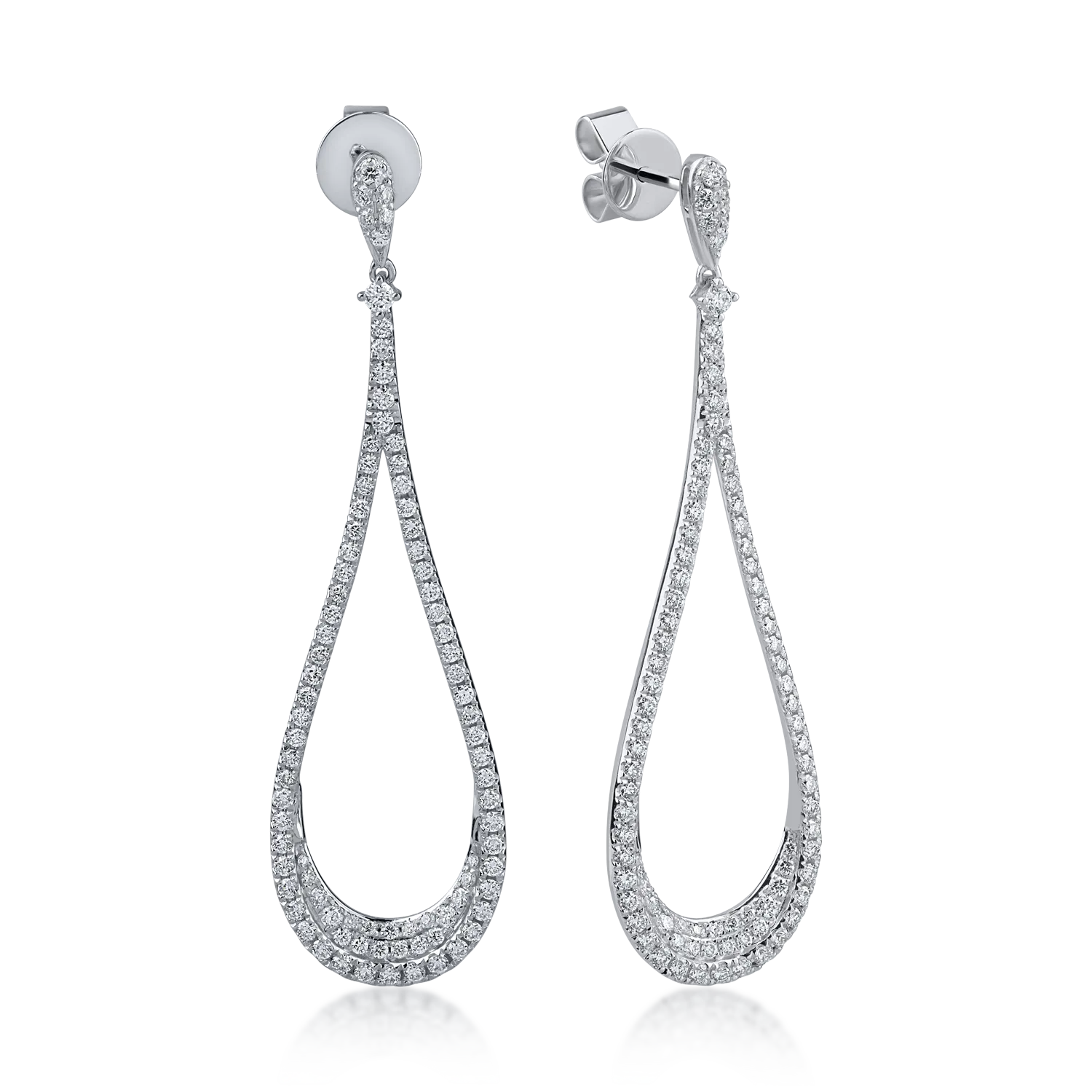 White gold earrings with 1.6ct diamonds