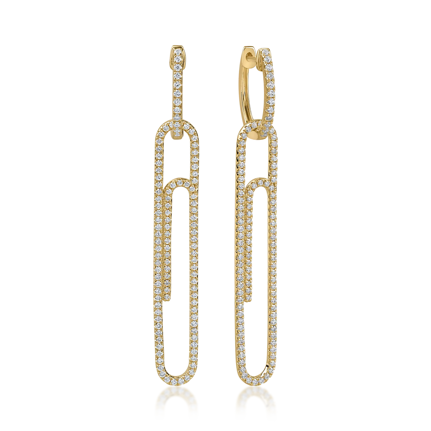 Yellow gold earrings with 1.06ct diamonds