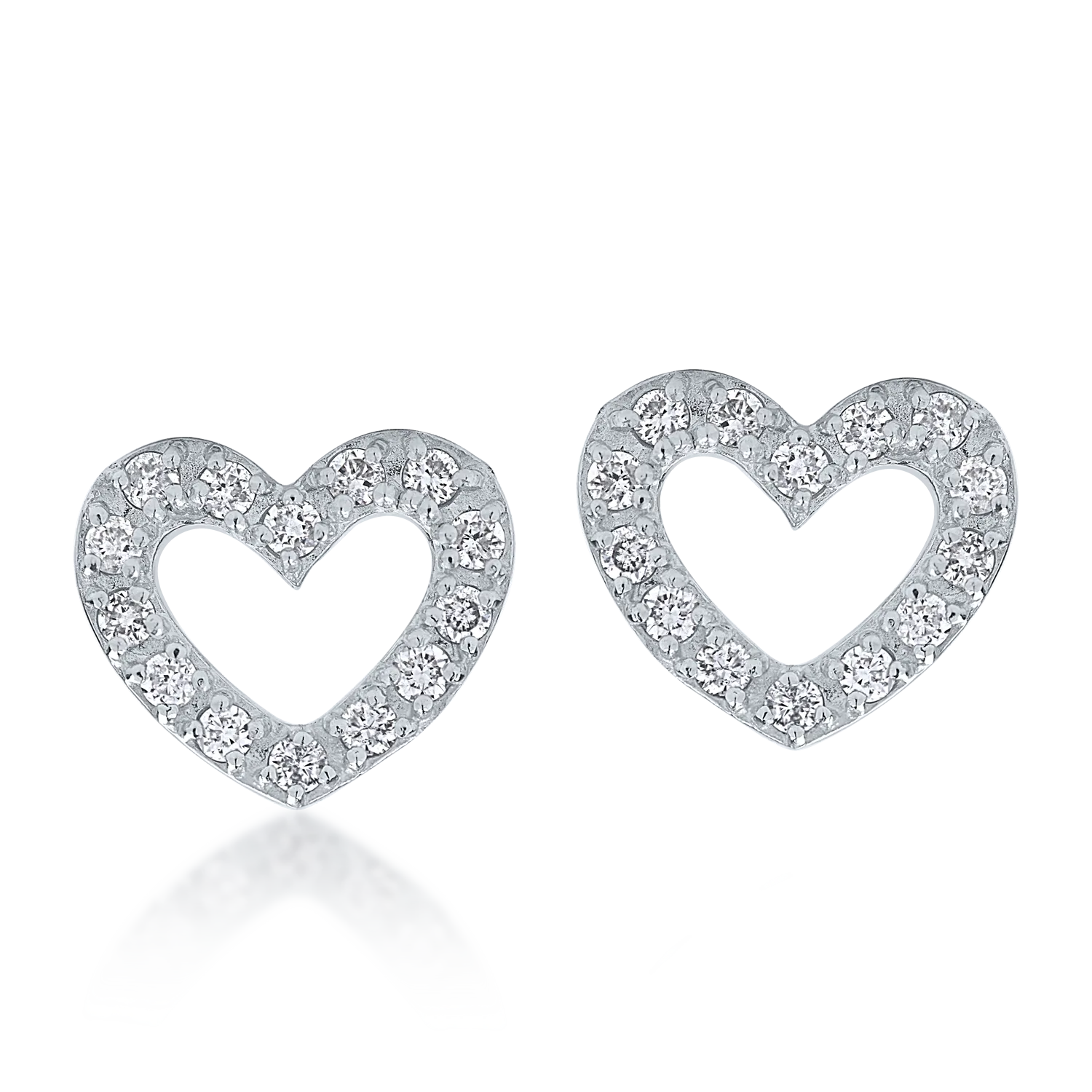 Kolczyki z białego złota z diamentami o masie 0.2ct