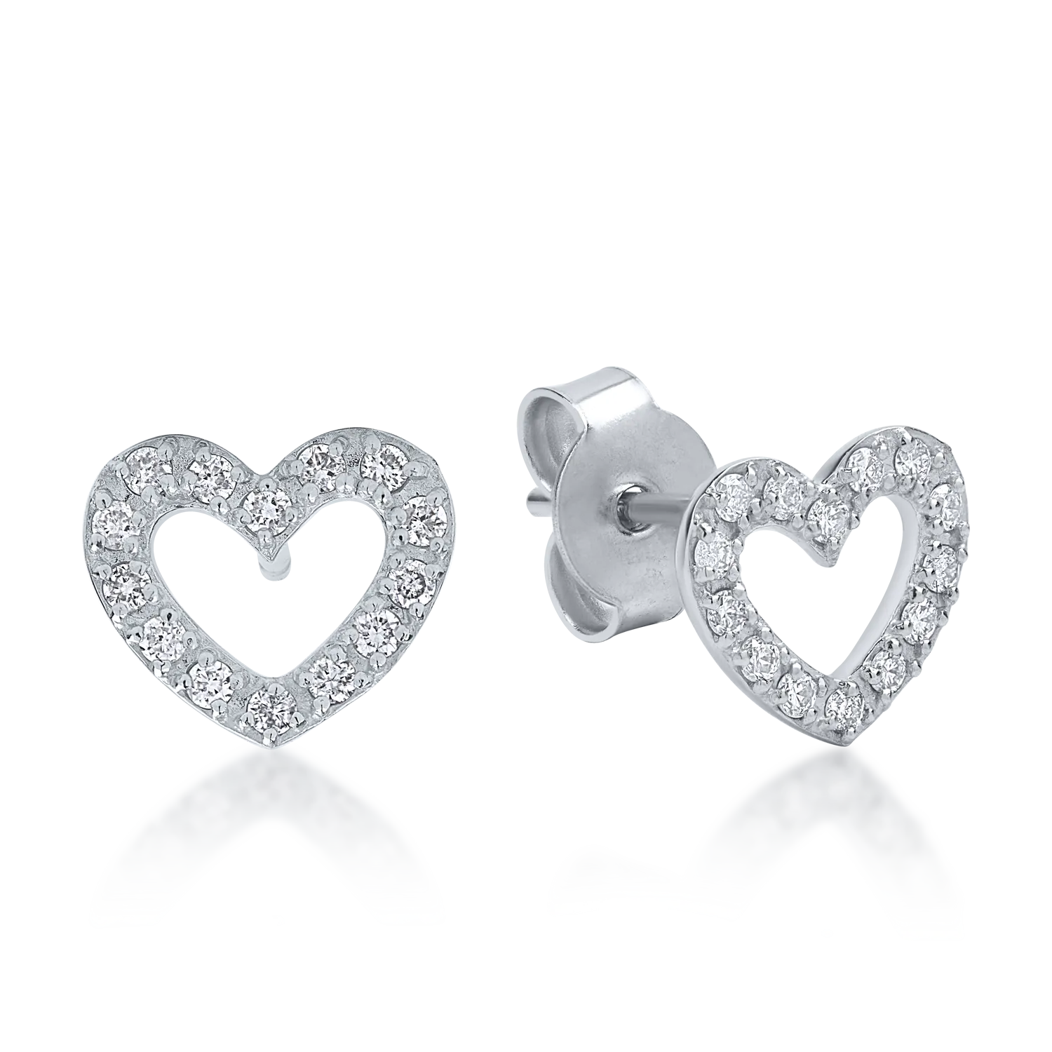 Cercei din aur alb cu diamante de 0.2ct