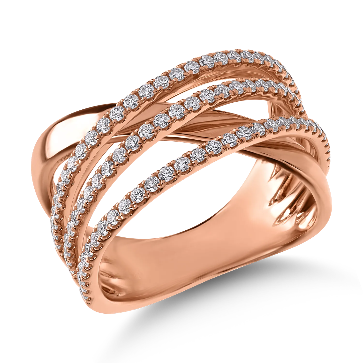 Rose gold ring with 0.98ct diamonds