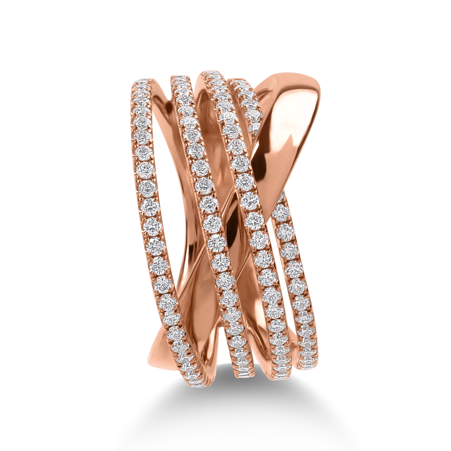 Rose gold ring with 0.98ct diamonds