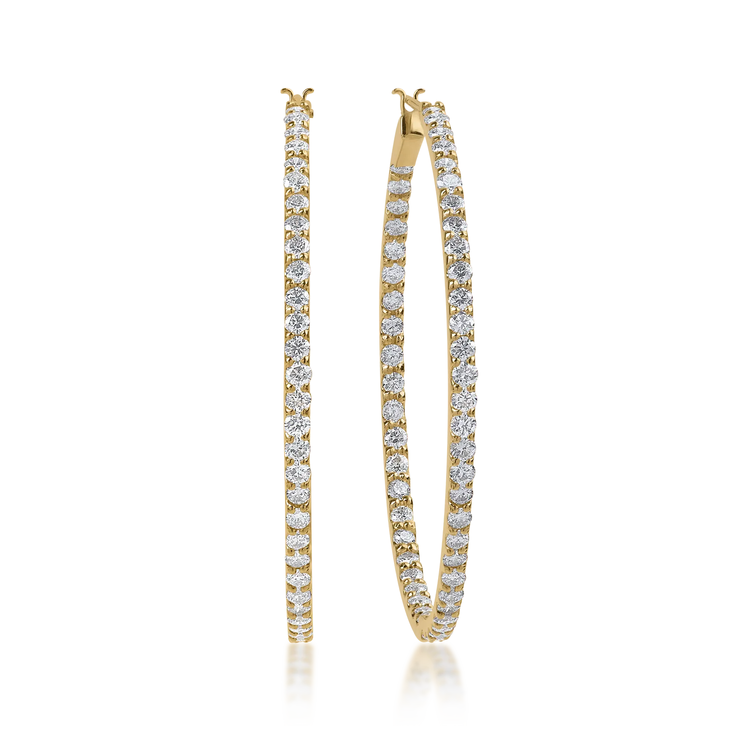 Yellow gold earrings with 2ct diamonds