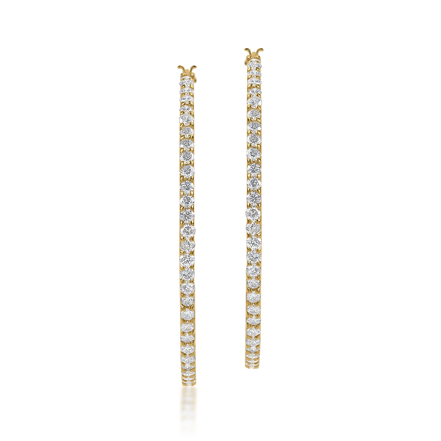 Обеци от жълто злато с 2ct диаманти-154172