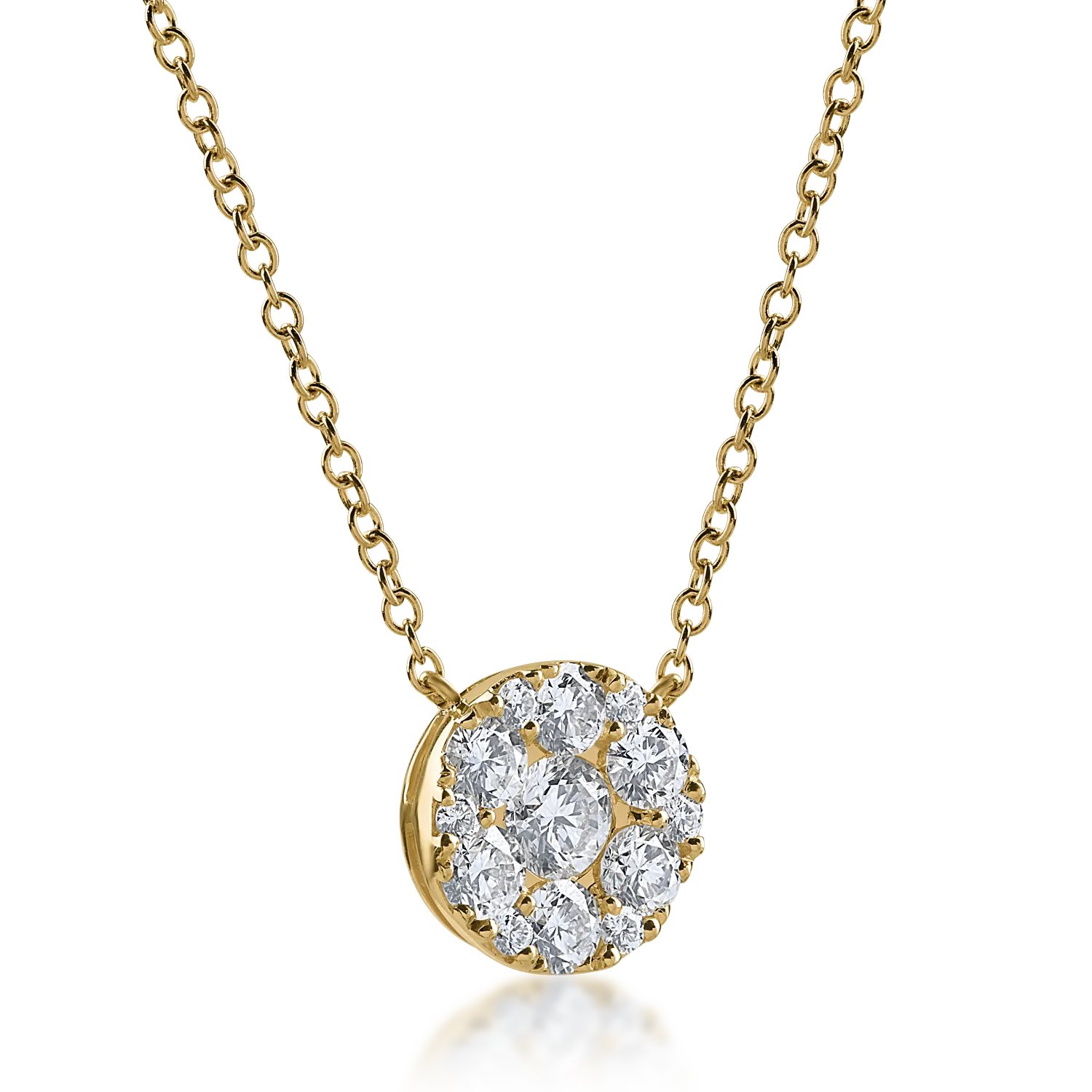 Lant cu pandantiv din aur galben cu diamante de 1.14ct - imagine 2