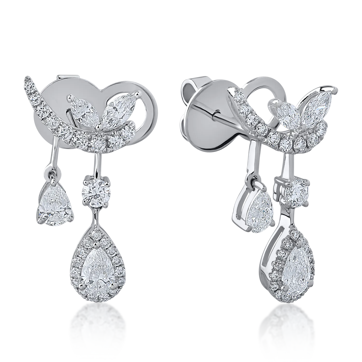 White gold earrings with 1.68ct diamonds