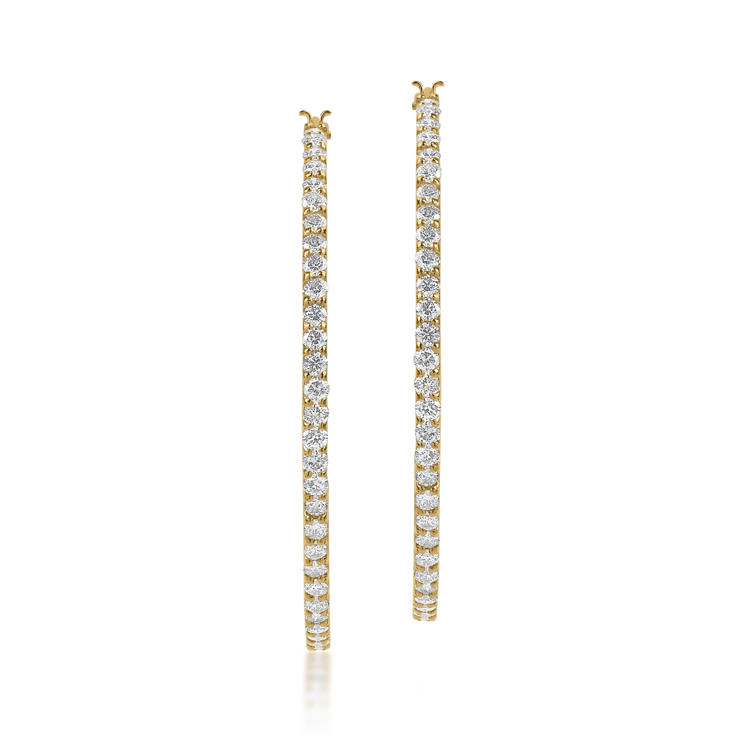 Yellow gold earrings with 2ct diamonds