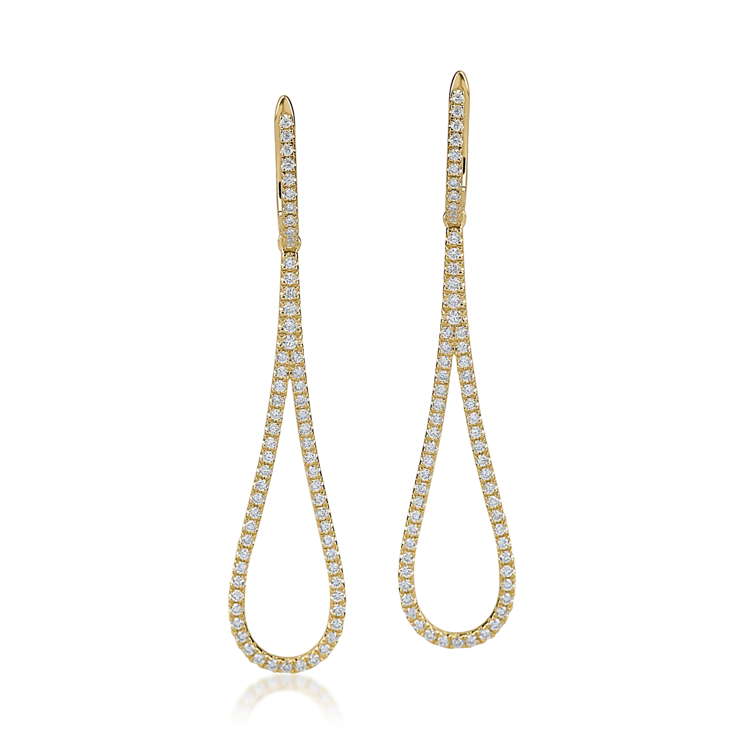 Yellow gold earrings with 0.91ct diamonds