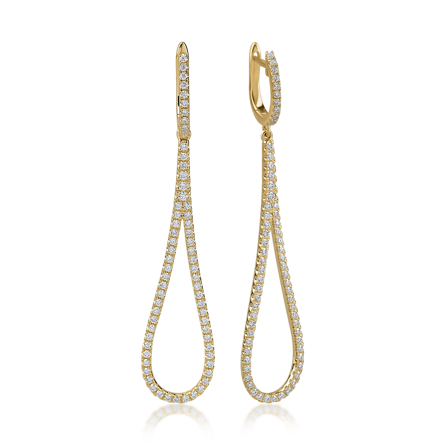 Yellow gold earrings with 0.91ct diamonds