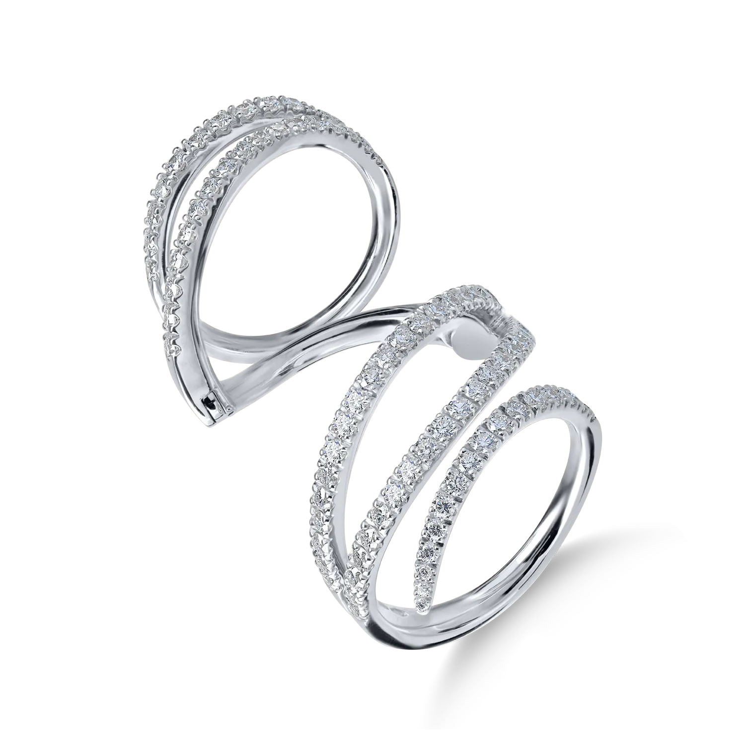 Inel din aur alb cu diamante microsetting de 1.5ct