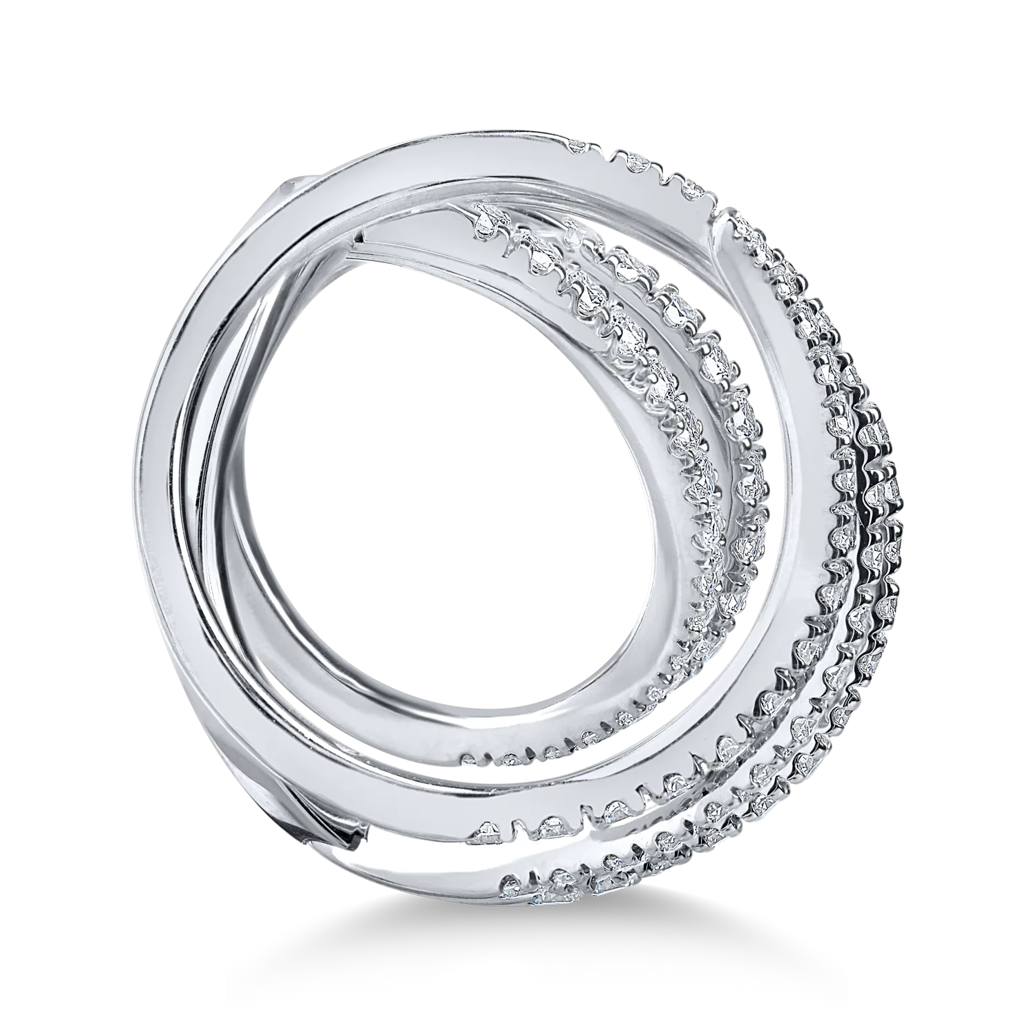 Inel din aur alb cu diamante microsetting de 1.5ct