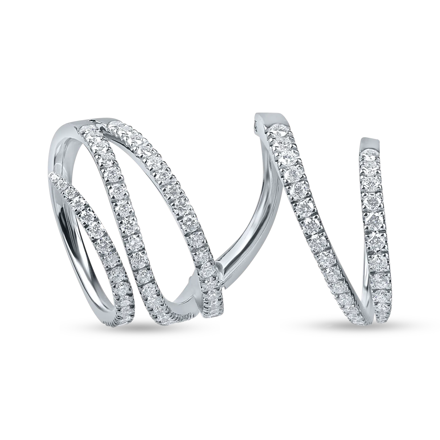 Inel din aur alb cu diamante microsetting de 1.5ct