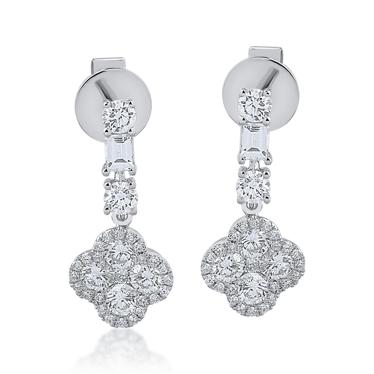 White gold earrings with 1.36ct diamonds