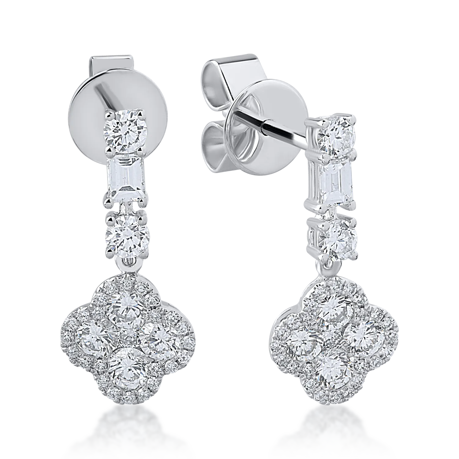 White gold earrings with 1.36ct diamonds