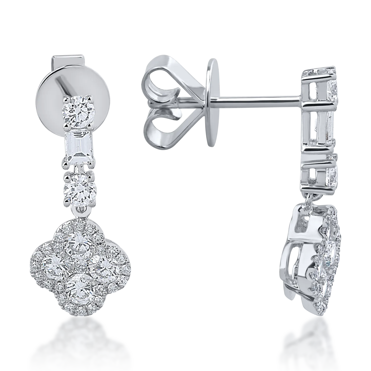 White gold earrings with 1.36ct diamonds