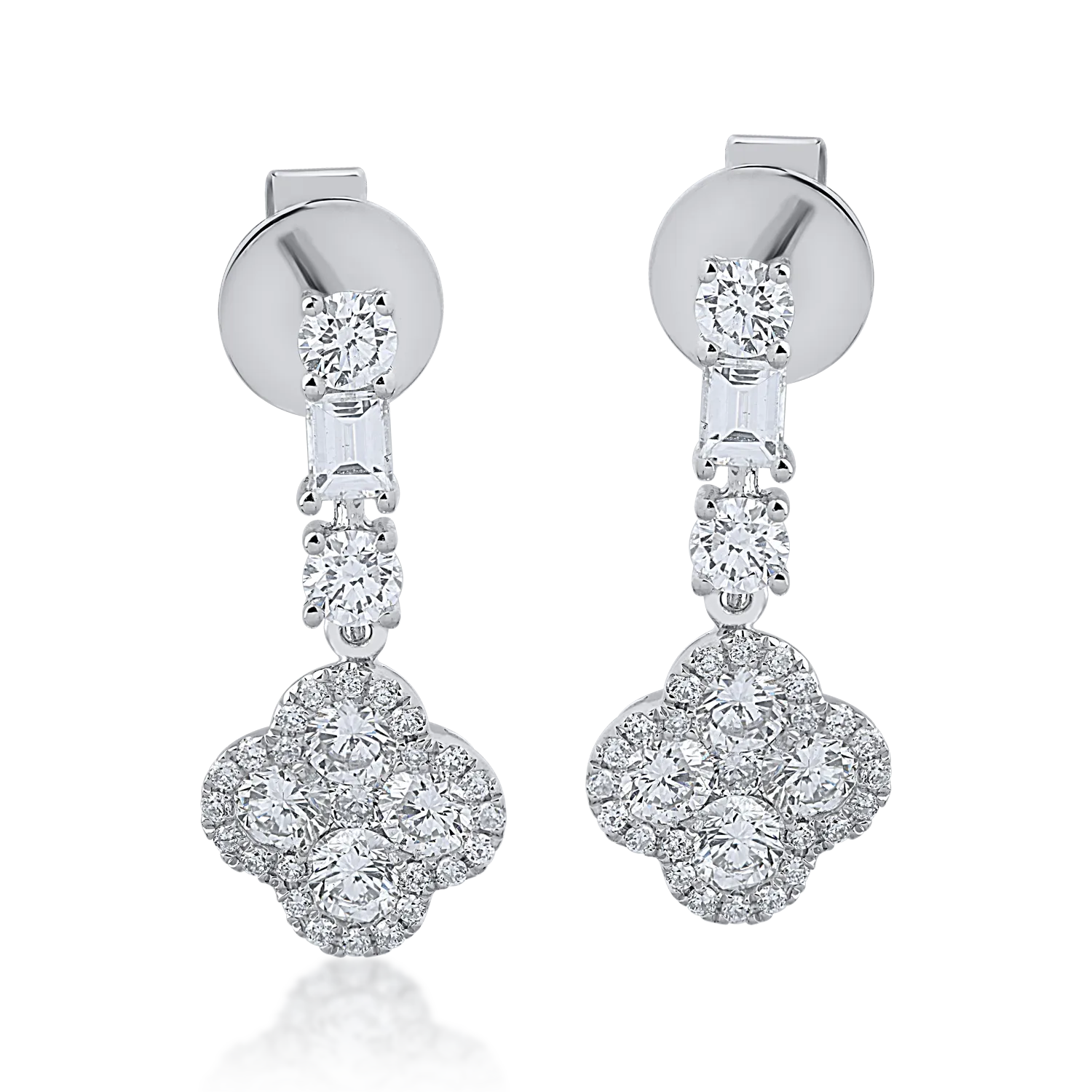 Cercei din aur alb cu diamante de 1.36ct-154207