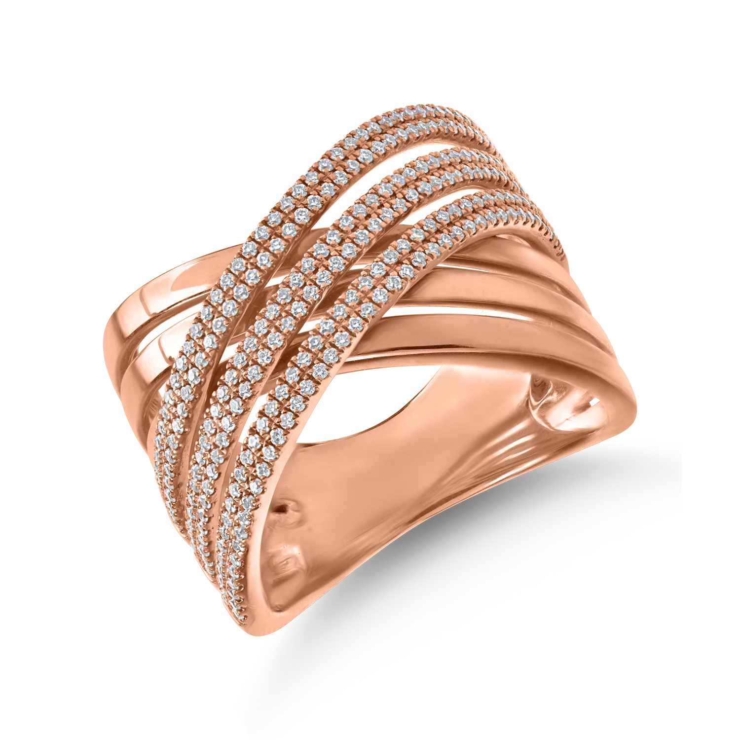 Inel din aur roz cu diamante de 0.63ct