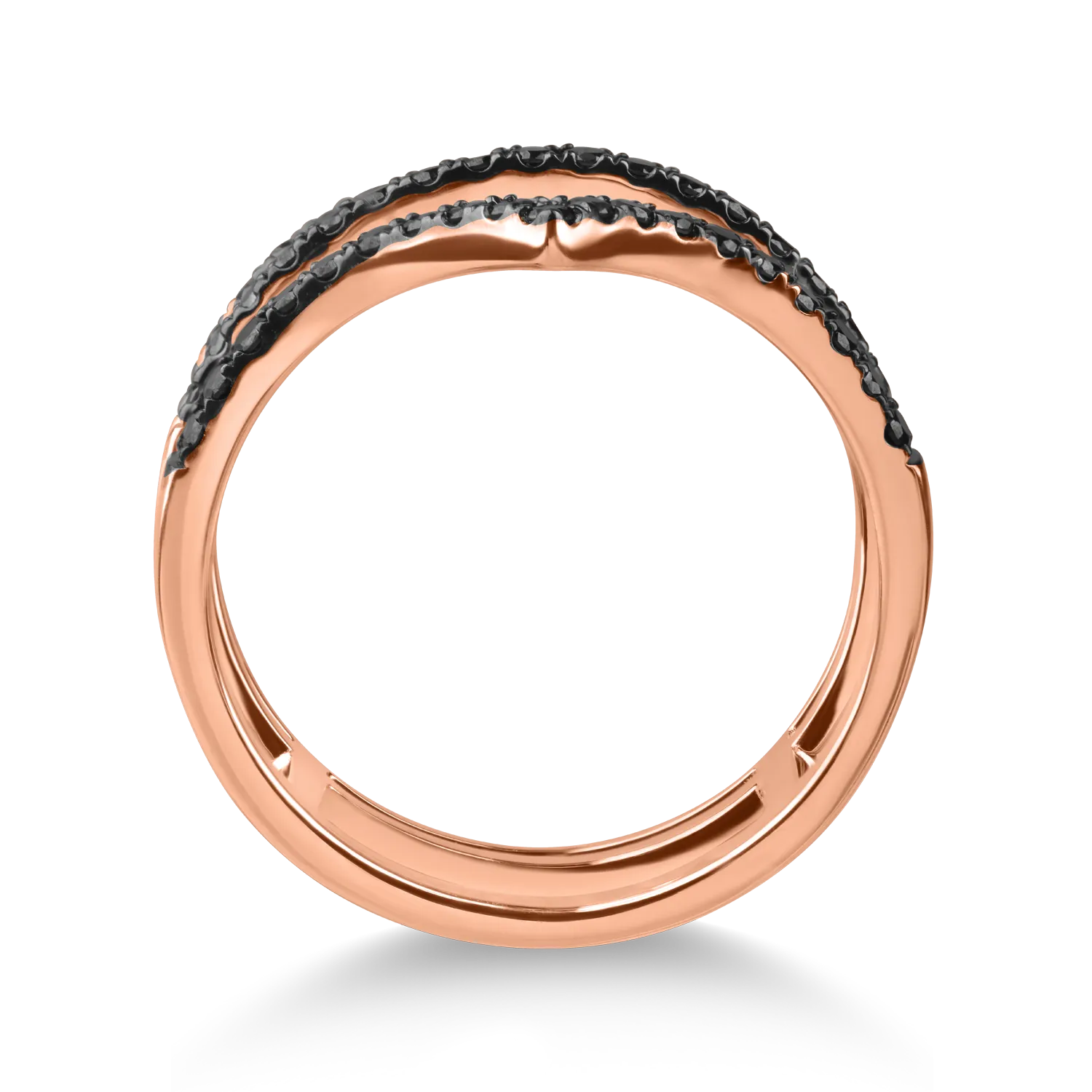Inel din aur roz cu diamante negre microsetting de 0.5ct