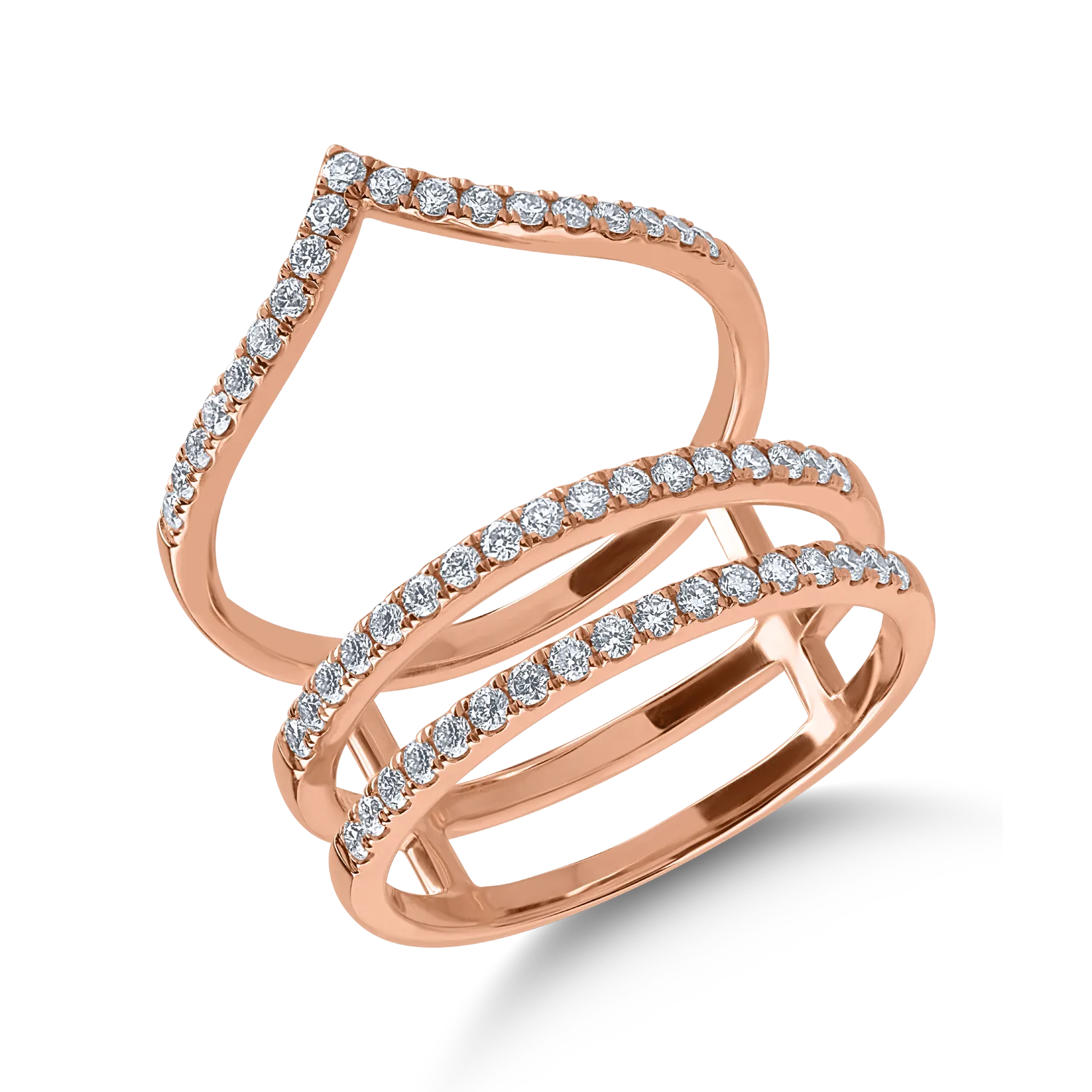 Rose gold ring with 0.52ct diamonds